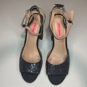 Betsy Johnson Multicolor Mermaidcore Glitter Block Heel Sandals - Size 9.5